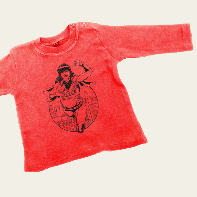 SuperMama Baby Langarmshirt - Rot