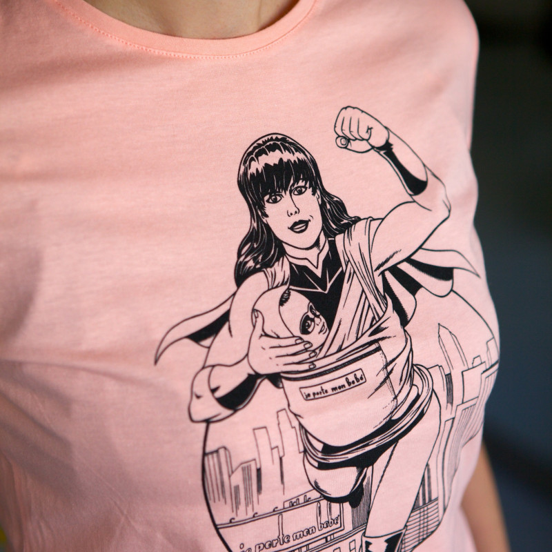 T-shirt SuperMama para Mulher - Rosa Romântico