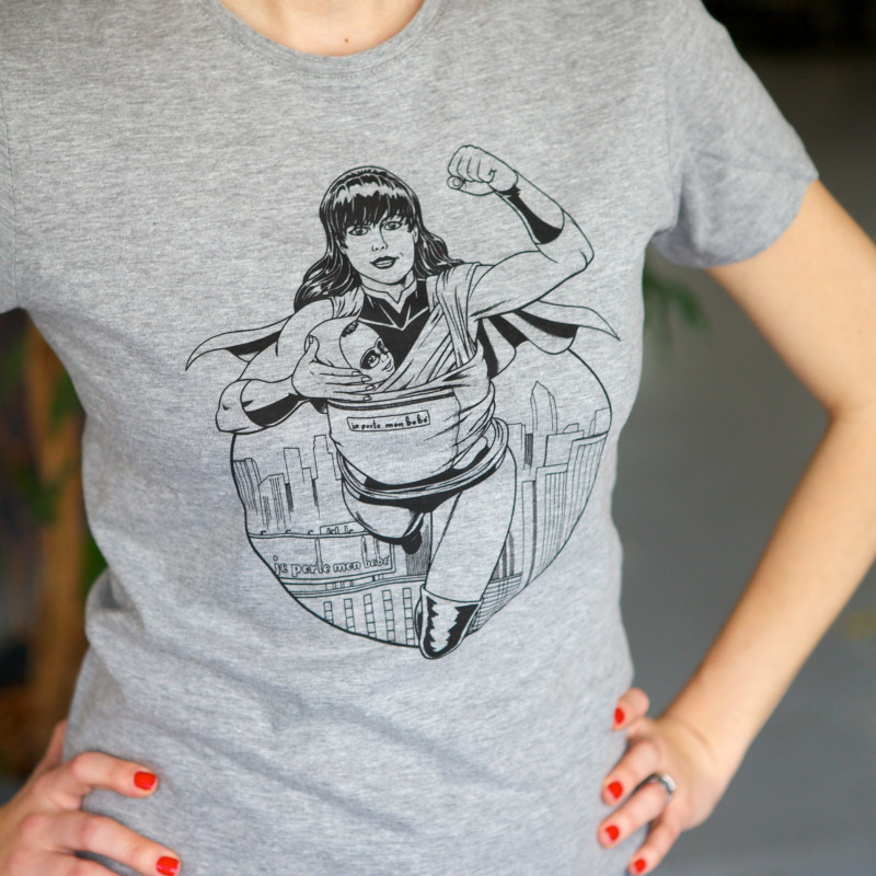 SuperMama Dames T-shirt - Gemêleerd grijs