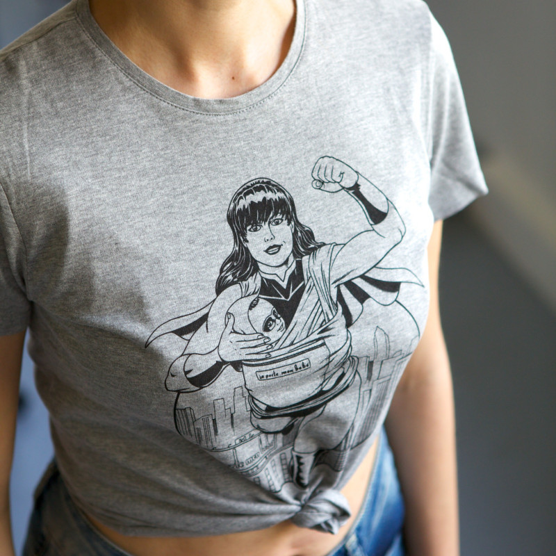 SuperMama T-Shirt Damen - Grau meliert