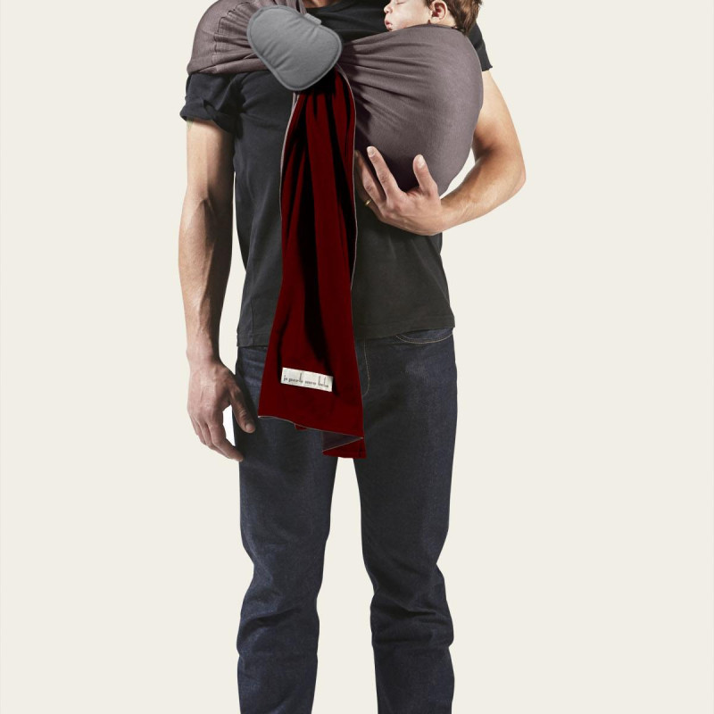 The Little No-Knot Baby Wrap - Burgundy, Brown Sugar (reversible)