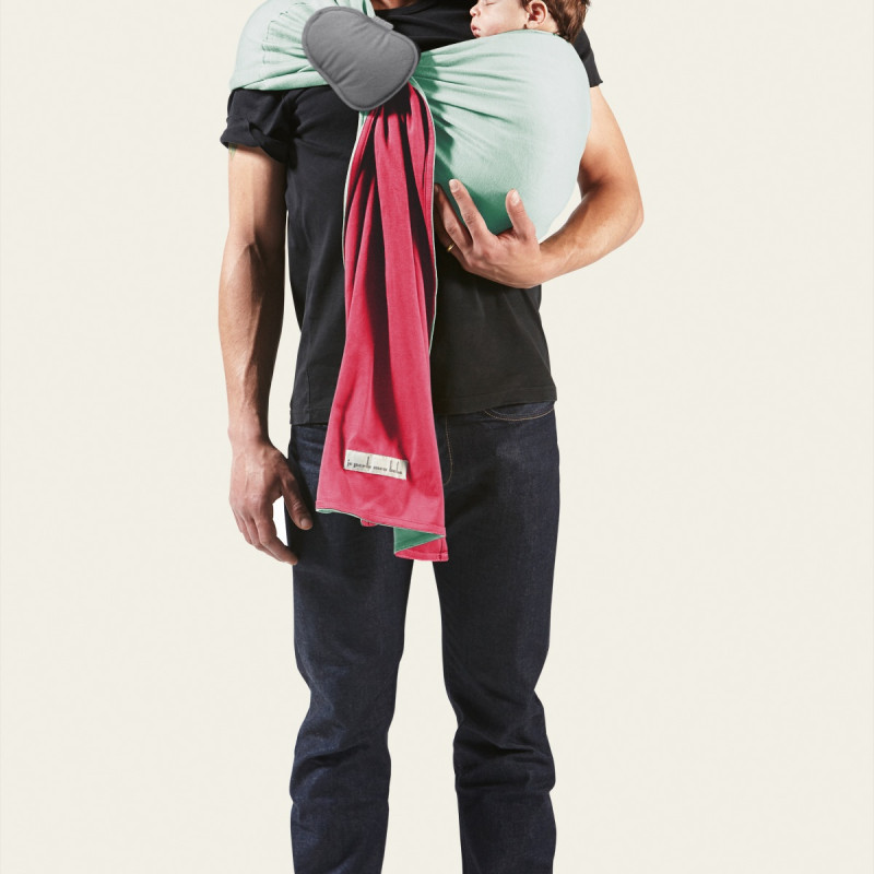 La Petite Echarpe Sans Noeud - Flamingo Rose, Vert d'Eau (reversible)
