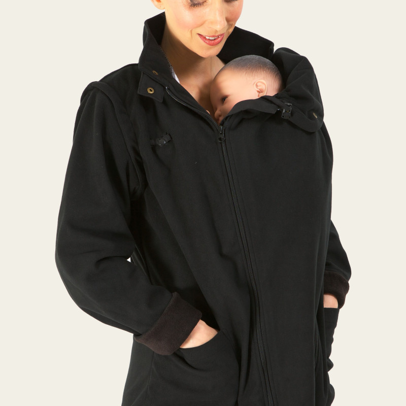 Veste De Portage 2 En 1 Maternité Avec Insert Bébé - Molleton Chaud Capuche - Pour Grossesse Et Allaitement