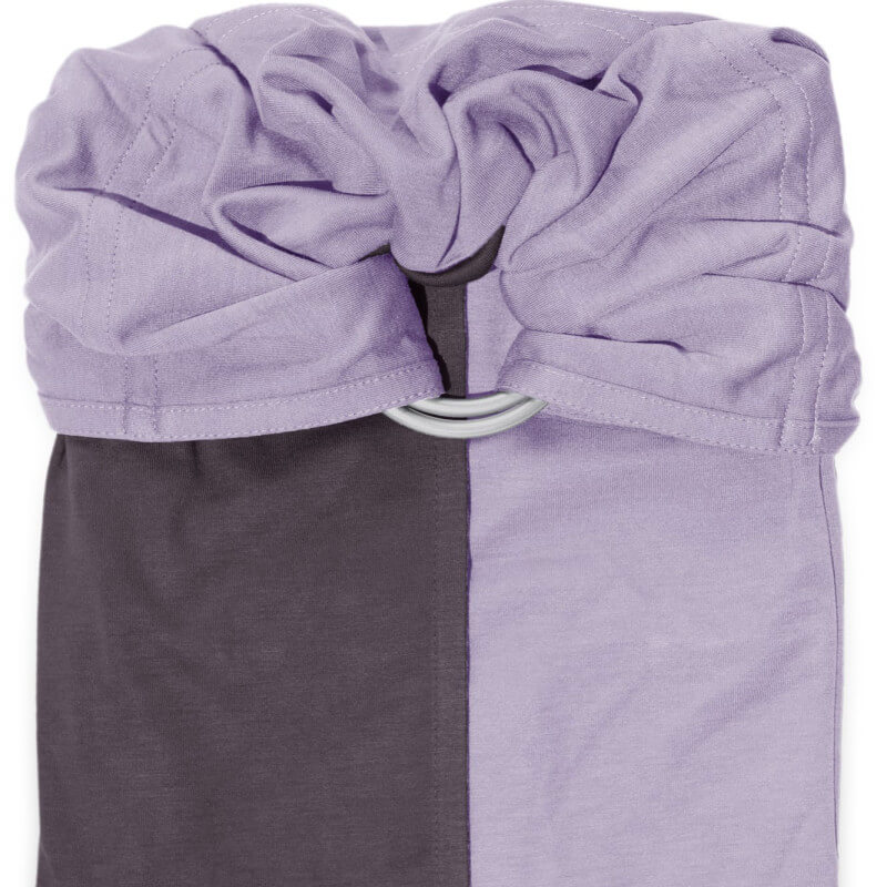 La Piccola Sciarpa Senza Nodo Love Radius reversibile lavanda e marrone glacé, vista frontale