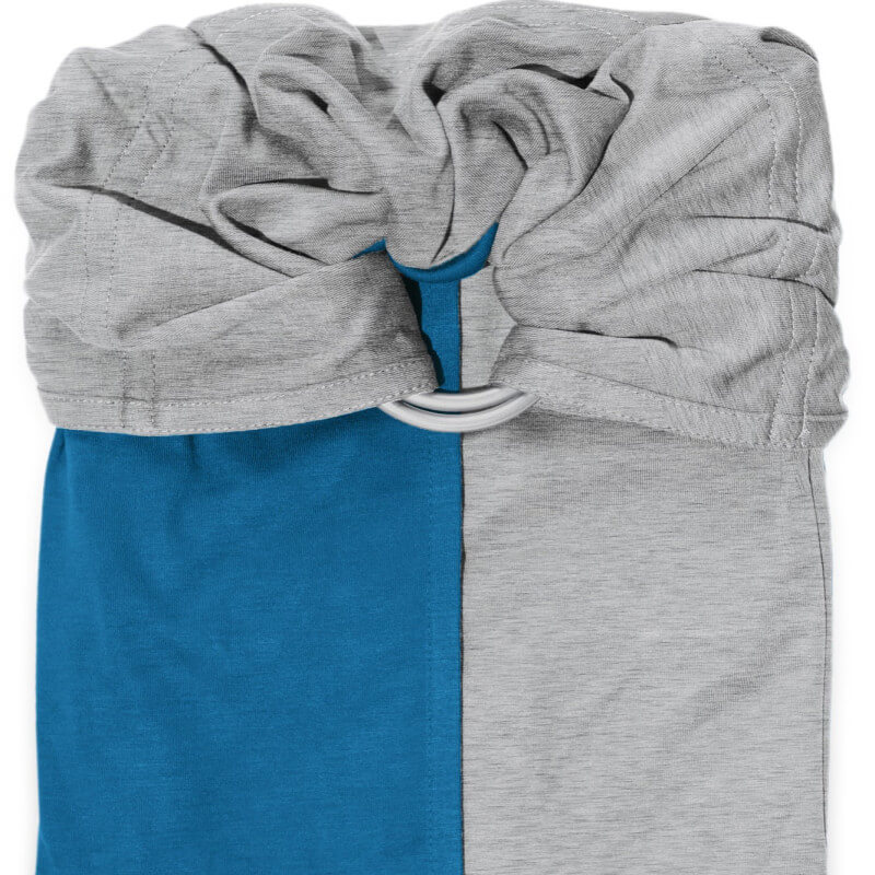 Sling Love Radius melerad grå och blågrön reversibel, sedd uppifrån ihopvikt