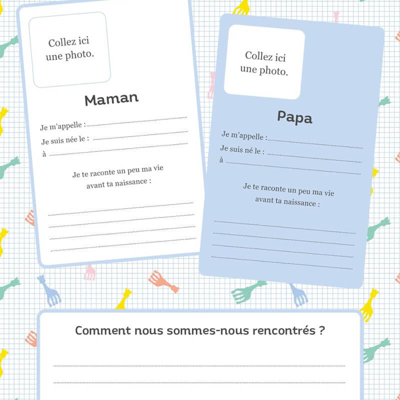 Marabout Journal de mon bébé med sidor för Mamma och Pappa att fylla i
