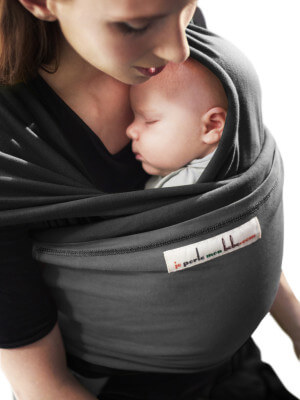 De Originele - ZWART, Antraciet - Oude Liefdes Je Porte Mon Bébé Moeder wikkelend haar baby in de Love Radius L'Originale draagzak zwart