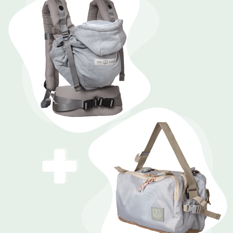 Love Radius HoodieCarrier 2 Babytrage und CaravanBAG Rucksack grau, Gesamtansicht