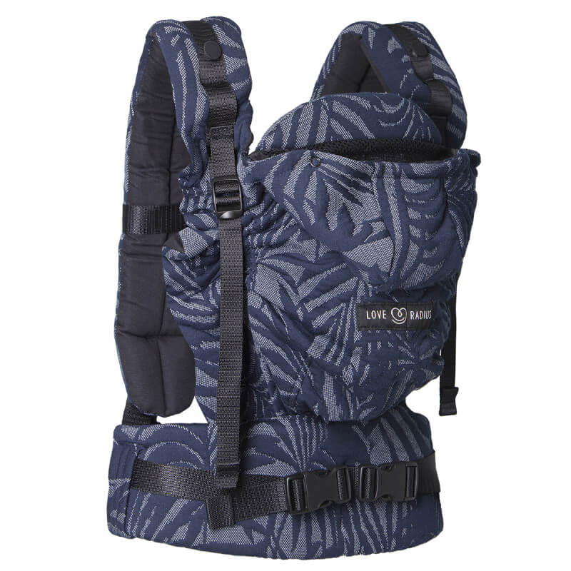 Love Radius porte-bébé HoodieCarrier 2 tropical blu navy, vista frontale