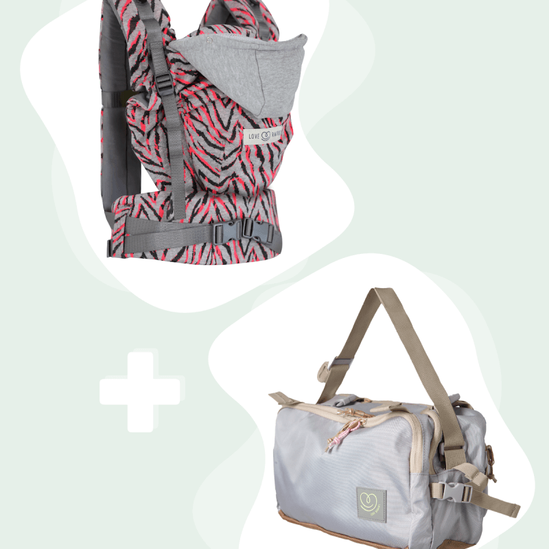 Love Radius HoodieCarrier 2 Pink Bazar hordozó csomag és szürke CaravanBAG táska, termékkészlet nézet