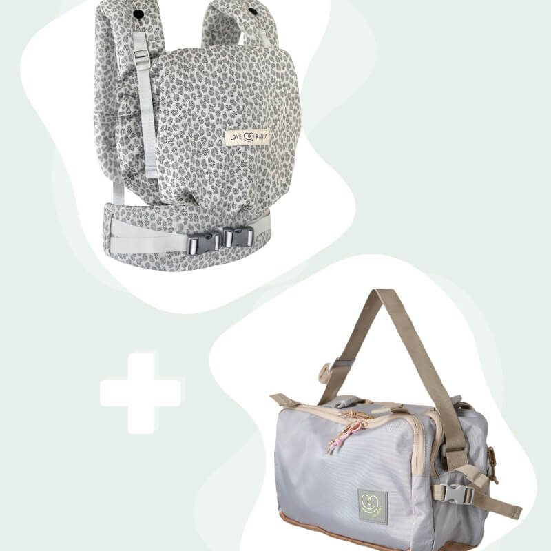 Pack portabebés PhysioCarrier 2 Leopard + CaravanBAG