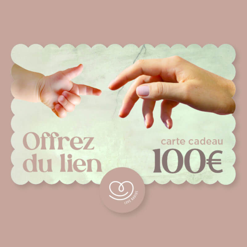 Presentkort Love Radius 100€, två händer som rör vid varandra som symboliserar band