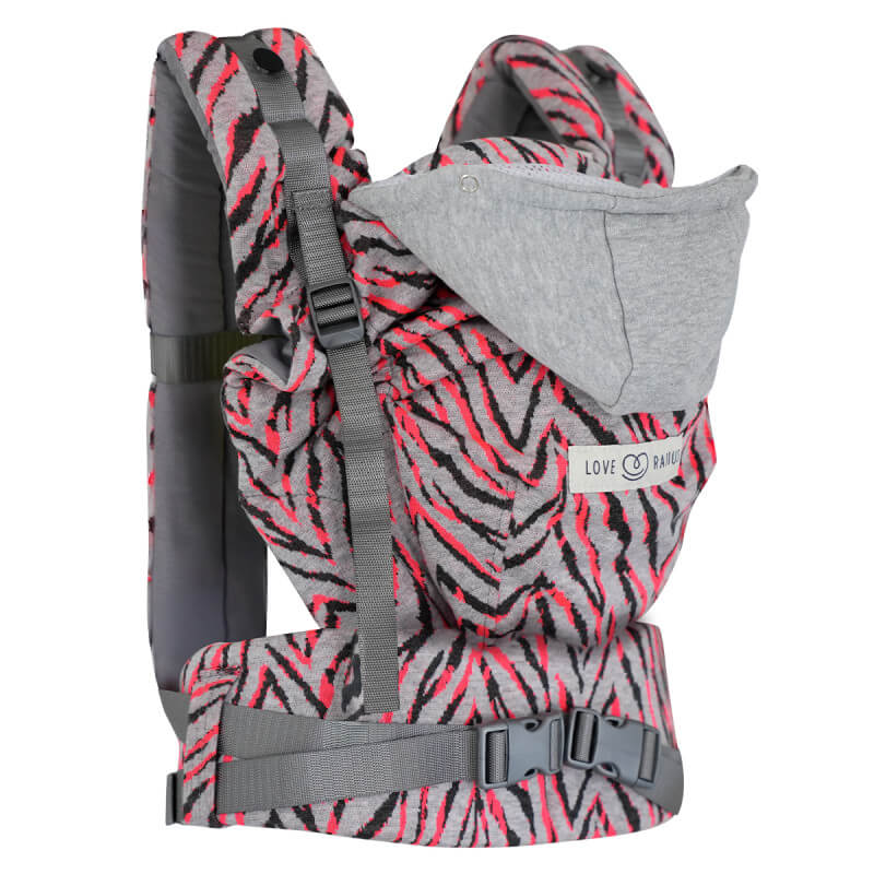 marsupio fisiologico HoodieCarrier 2 pink bazar di lato modalità neonato