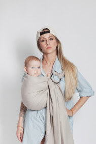Sling No Knot Woven Wrap - färg Guld Vit