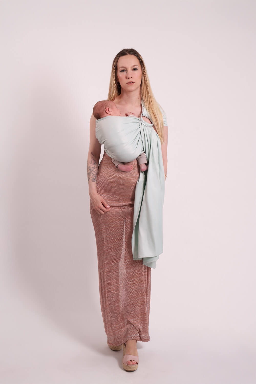 Sling no knot woven wrap azul